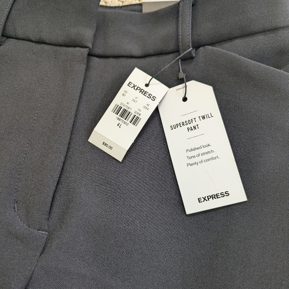 Express Skinny High Rise Super Soft Twill Pants Black Dress Pants Size 4 Long - Picture 6 of 9